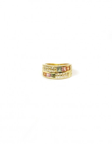 ANILLO " ARCOIRIS" EN ORO DE 18K