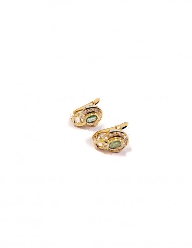 PENDIENTES " ESMERALDA" EN ORO 18K