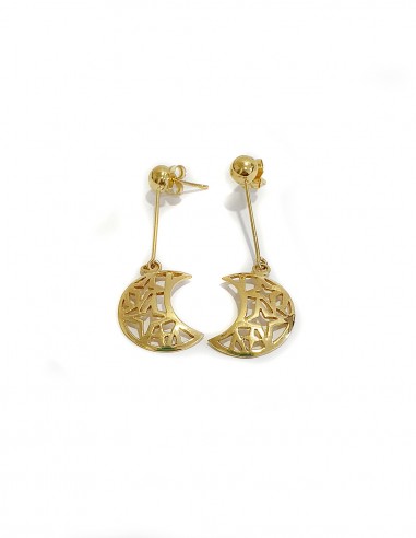 PENDIENTES "MEDIA LUNA" EN ORO DE 18K